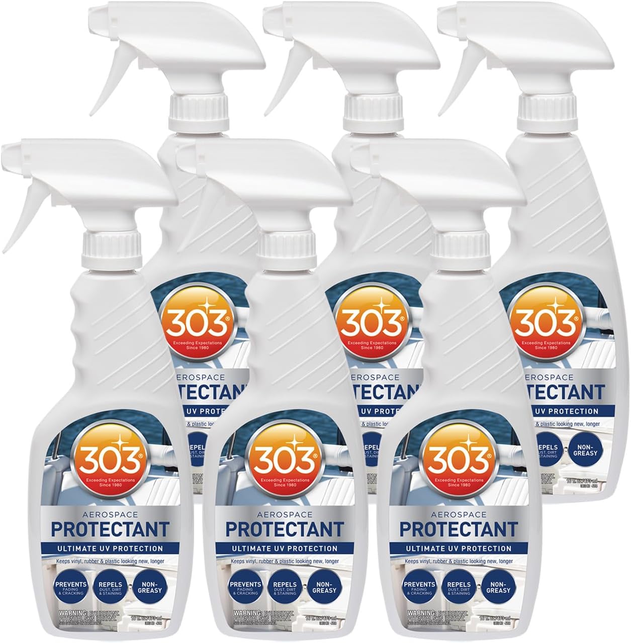 303 Products Marine Aerospace Protectant Spray, UV Protection for Boat Vinyl & Surfaces – Repels Dust, Dirt & Staining, Matte Finish, Restores Like-New Appearance, 32 oz