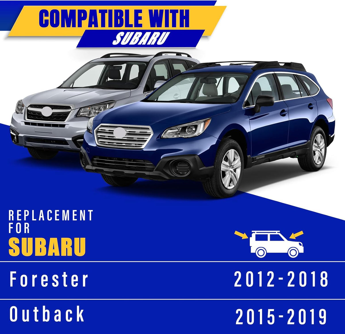 3 wipers Replacement for 2012-2018 Subaru Forester/2015-2019 Subaru Outback, Windshield Wiper Blades Original Equipment Replacement - 26"/17"/14" (Set of 3) U/J HOOK - Colors B
