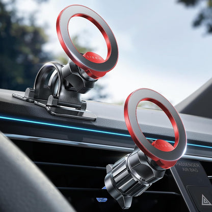 LISEN for MagSafe Car Phone Mount -Strong Magnets Magnetic Phone Holders for Your Car 2-in-1 Vent Dashboard Magnet Cell Phones Holder Mounts Car Accessories Gitfs for Men Women fit iPhone, Black | Dash Accents