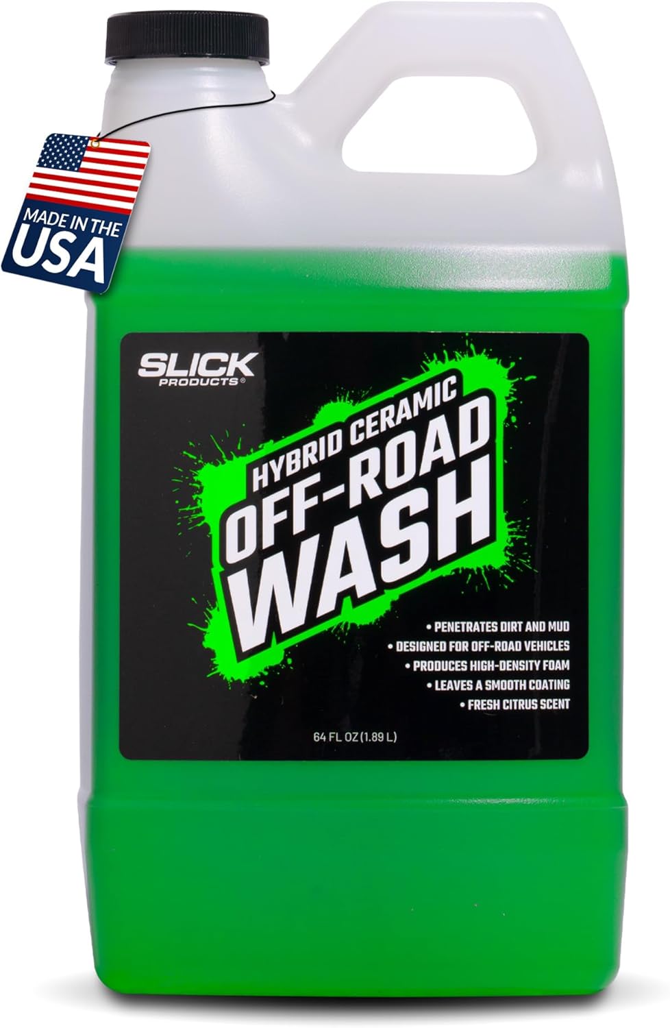 Slick Products Total Off-Road Wash Super Concentrate – Thick Foaming Car Wash Soap with Hybrid-Ceramic Formula for Dirt Bikes ATV UTV Trucks Jeeps and More – Foam Cannon Ready – 128 oz