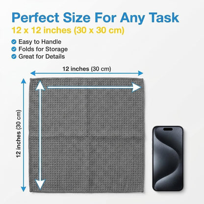 Microfiber Towels for Cars - 15.7" x 15.7" inches, Highly Absorbent Professional Grade Drying Towel Set for Superior Cleaning and Drying Performance - Car Drying & Kitchen Towel - Pack of 3