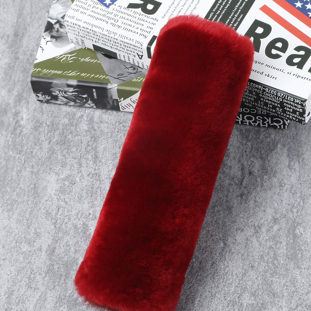 OGLAND Authentic Sheepskin Car Seat Belt Pad,2 Pack Soft Seat Belt Cover for Shoulder Pad Neck Cushion Protector Car Accessories by Genuine Natural Merino Wool (Misty Gray) - Colors A