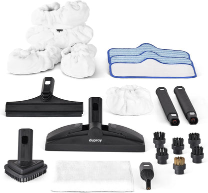 Dupray Neat Steam Cleaner with 27-Piece Accessory Kit – High-Performance Chemical-Free Cleaning for Floors, Cars, Tiles, and More, *Kills 99.9% of Bacteria & Viruses (incl. x16 assorted brushes)