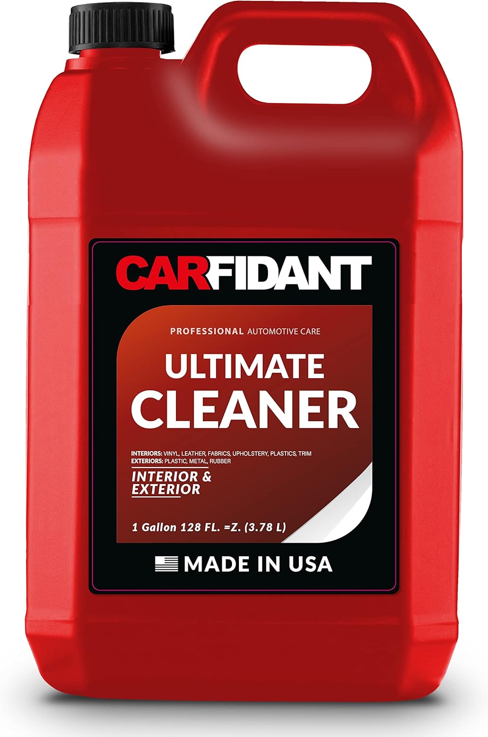 Carfidant Car Interior Cleaner – Stain Remover & Odor Eliminator – No Residue Finish – Safe on Leather, Fabric, Carpet & Plastic – Detailing Spray with Microfiber Towel – 18oz
