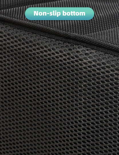 YOHOOLYO Car Seat Organizer Backseat Car Organizer with 4 Compartments, 4 Cup Holders and 7 Mesh Pockets for Front and Rear Seat, Black