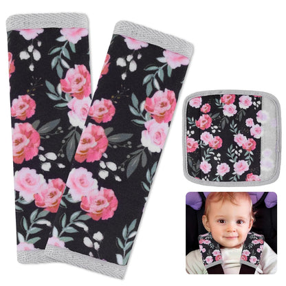 Seat Belt Cover Pad for Baby, Soft Seatbelt Cushion Covers for Kids 2Pcs Car Seat Strap Shoulder Pads for All Car Seats, Stroller, High Chair,Blue Dinosaur