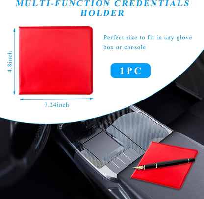 Kewucn 1 PC Car Registration Insurance Holder, Essential Auto Card Glove Box Organizer, Vehicle Interior Accessories Perfect for Most Car, Truck, SUV (10.55''×4.8'', Pink)
