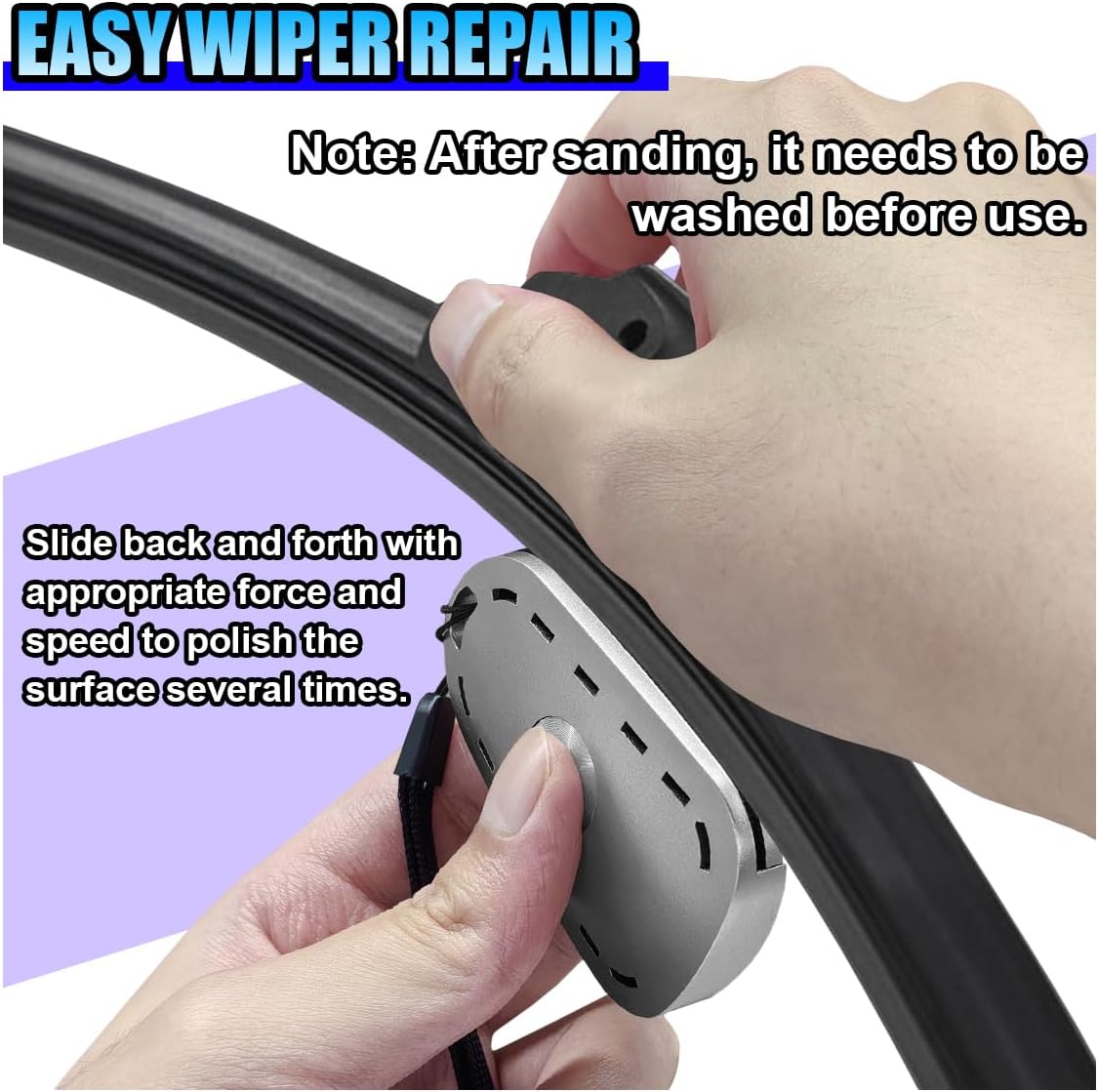Car Windshield Wiper Repair Tool - Portable Double Sided Wiper Strip Restorer Car Windshield Wiper Regroover Tool - Windscreen Wiper Blade Cutter Cleaning Tools for Most Cars (Silver-2PCS)