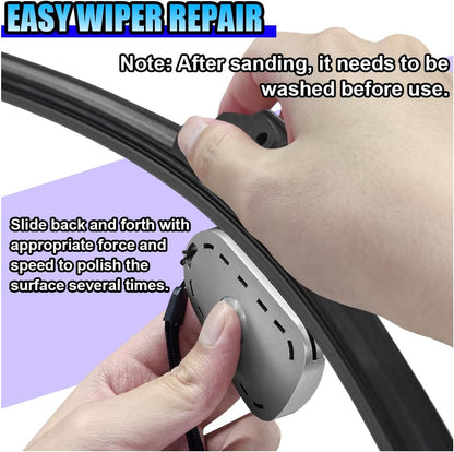 Car Windshield Wiper Repair Tool - Portable Double Sided Wiper Strip Restorer Car Windshield Wiper Regroover Tool - Windscreen Wiper Blade Cutter Cleaning Tools for Most Cars (Silver-2PCS)
