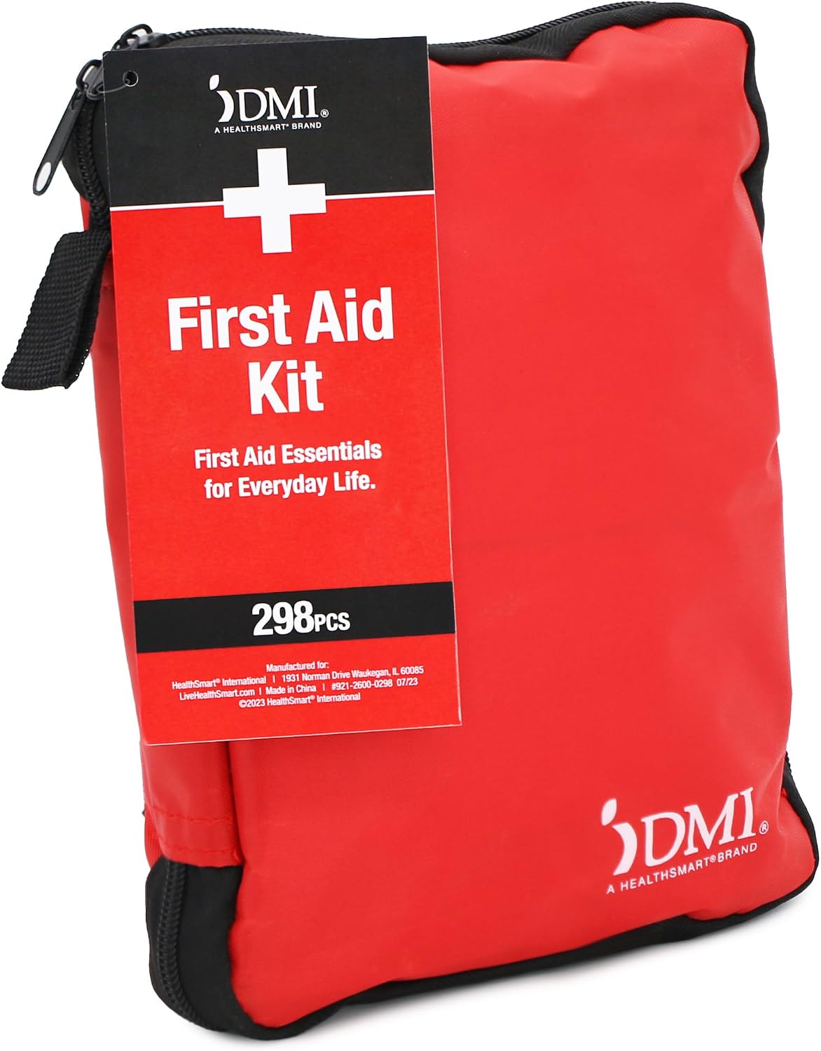 DMI First Aid Kit, Mini 20 Piece Kit, Small and Compact All Purpose Use for Minor Cuts and Scrapes, Durable Water Resistant Case, Convenient and Portable, White, 1 Count
