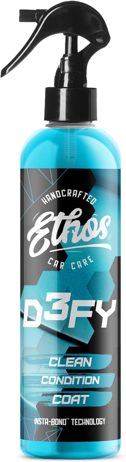 Ethos Defy - 3 in 1 Ceramic Coating - Waterless Car Wash Spray & Wax - Car Wax Spray Rnseless Wash - Hydrophobic Top Coat - Polish & Polymer Paint Sealant Protection - with Insta-Bond Technology