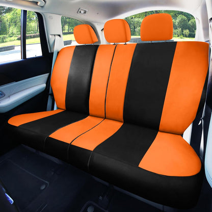 FH Group Full Set Cloth Car Seat Covers, Universal Fit Front and Split Bench Rear, Airbag Compatible, Washable for SUV, Sedan, Van - Black