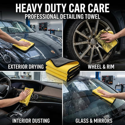 Microfiber Towels for Cars - 15.7" x 15.7" inches, Highly Absorbent Professional Grade Drying Towel Set for Superior Cleaning and Drying Performance - Car Drying & Kitchen Towel - Pack of 3