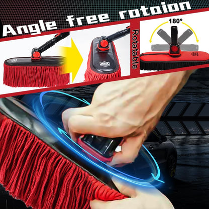Car Cleaning Supplies Duster, Exterior Scratch Free, Soft Brush Kit for Truck SUV RV Motorcycle, Wax Cotton Hair, Extendable Handle, Car Feather Duster No Lint, Gifts for Men Women