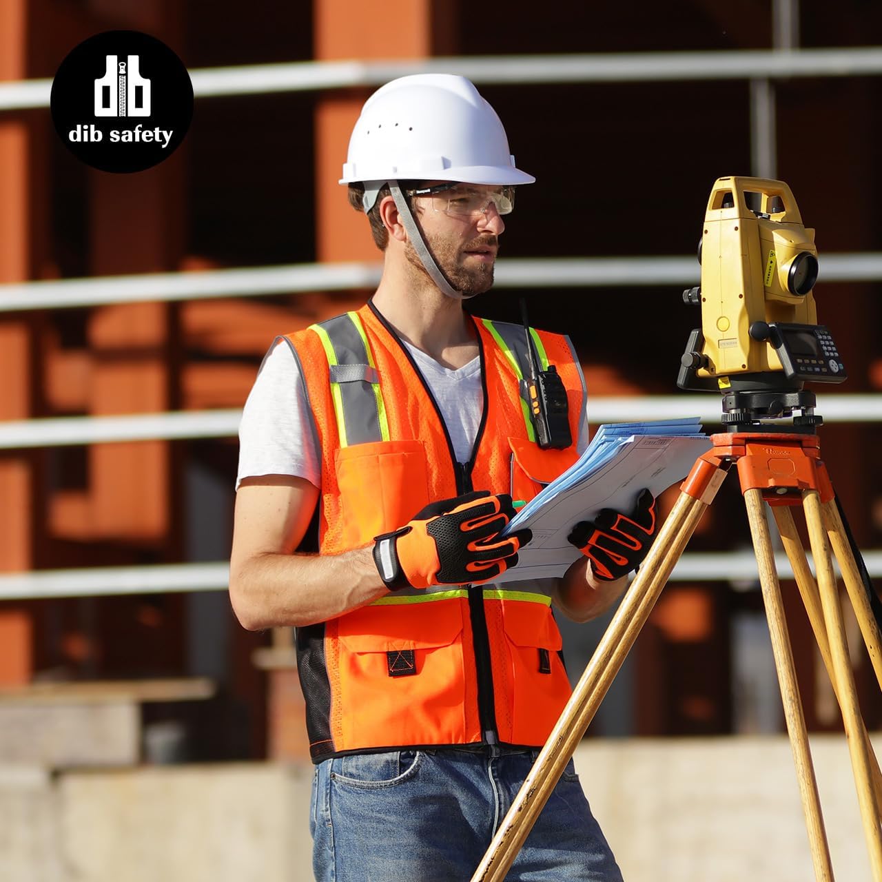 Dib Safety Reflective Mesh Vest ANSI Class 3, High Visibility with Pockets and Zipper, Made with 3M Reflective Tape, Yellow XL