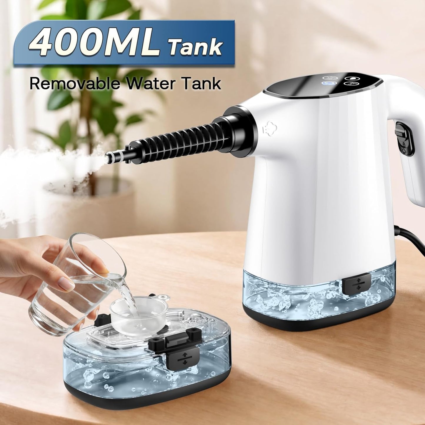 Handheld Steam Cleaner, Portable Steamer for Cleaning with 18PCS Accessories, 12s Fast Heating, Pressurized Steam Cleaner for Home, Kitchen, Bathroom, Car Detailing, Window, and Clothes, Green