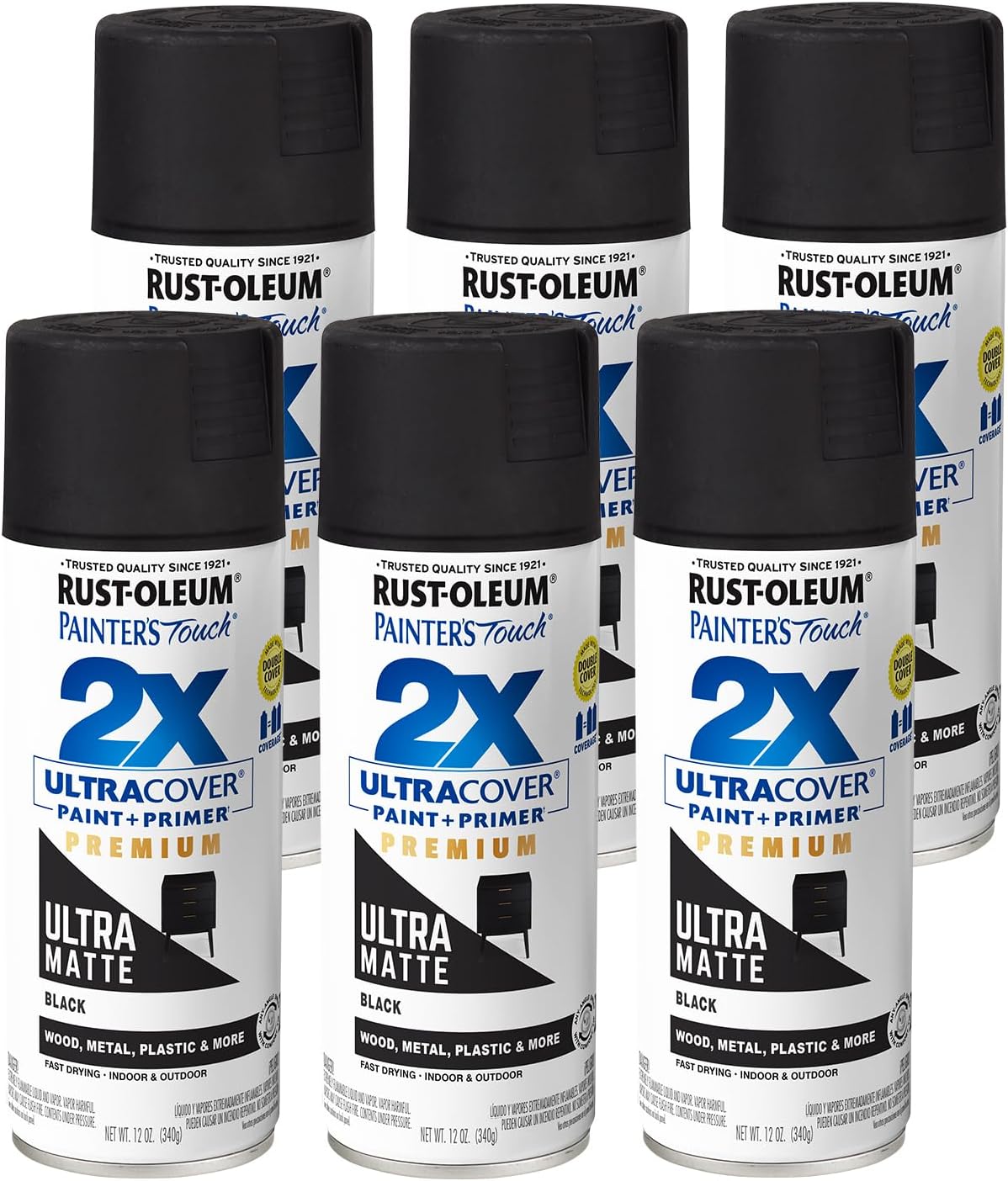 Rust-Oleum 334029 Painter's Touch 2X Ultra Cover Spray Paint, 12 oz, Gloss Clear - Colors D