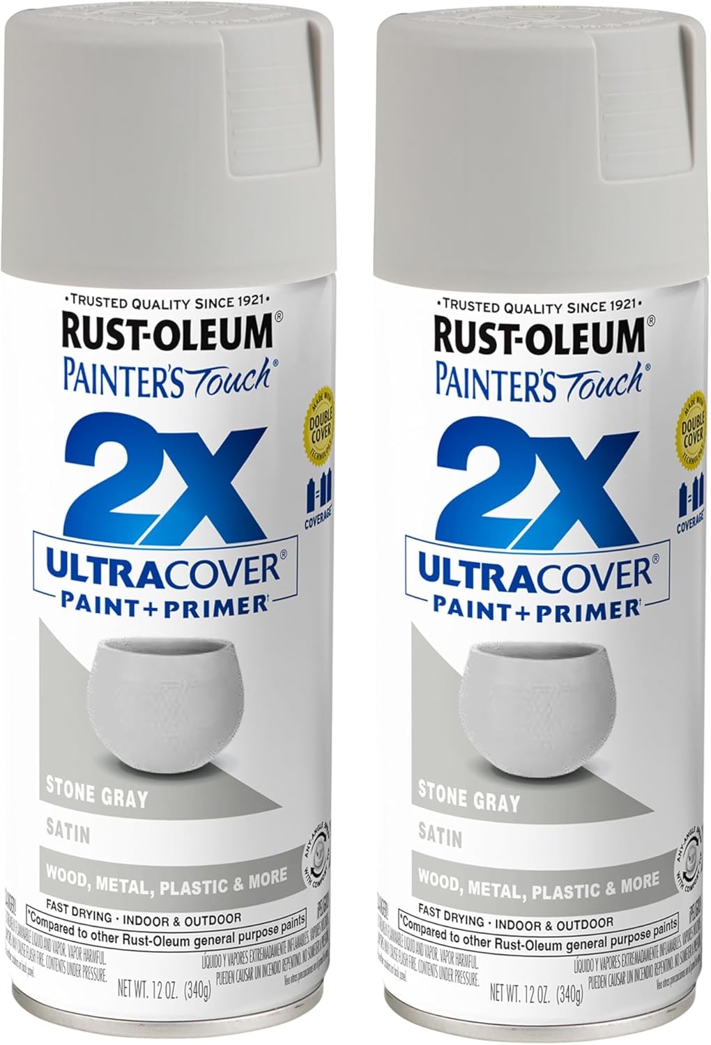 Rust-Oleum 334029 Painter's Touch 2X Ultra Cover Spray Paint, 12 oz, Gloss Clear - Colors B