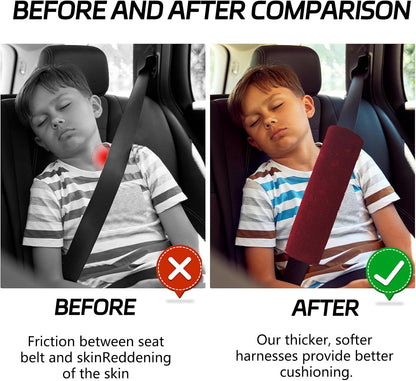 wuyaoyao 2PCS Car Seat Belt Pads Shoulder Cover, Soft Plush Auto Seat Belt Pad for Protecting Neck and Shoulder, Universal Car Shoulder Strap Cushion Protector for Adults Kids Women Men (Blue Gray)