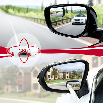 LivTee Blind Spot Mirrors, HD Glass Frameless Convex Rear View Mirrors, Wide Angle Adjustable Stick for Side Mirror, Automotive Exterior Accessories for Car, SUV & Trucks, Pack of 2