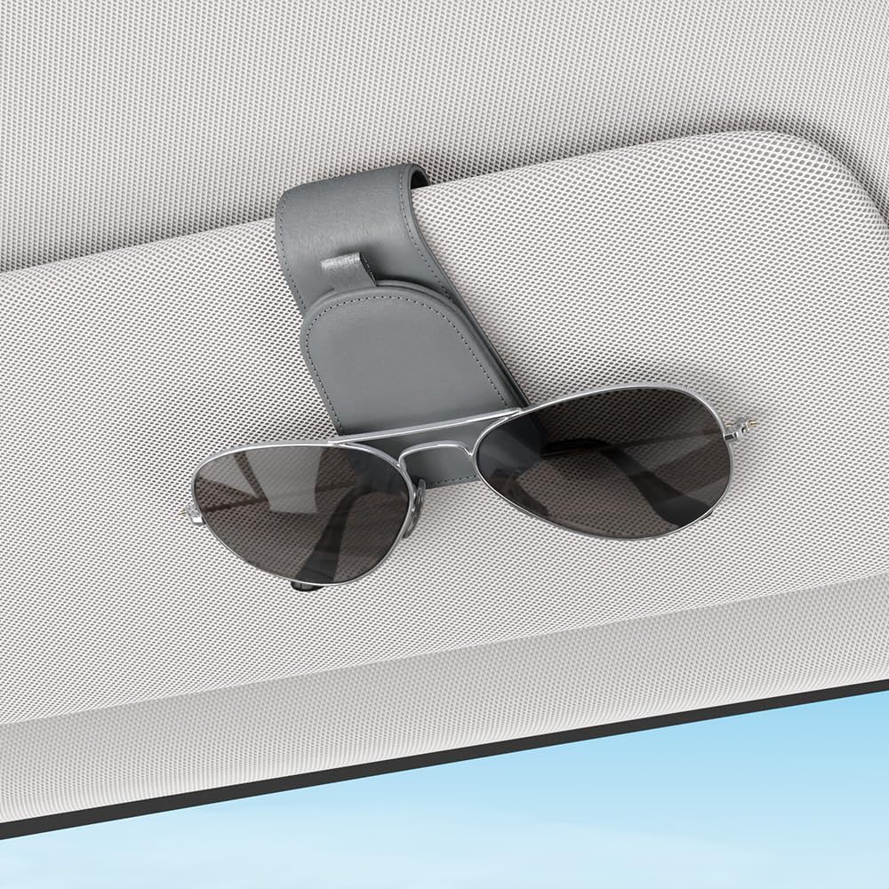 Sotfamily Sunglass Holder for Car Visor, Suede Cloth Magnetic Sunglass Organizer for Car Accessories, 2 Packs, Black