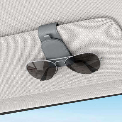 Sotfamily Sunglass Holder for Car Visor, Suede Cloth Magnetic Sunglass Organizer for Car Accessories, 2 Packs, Black