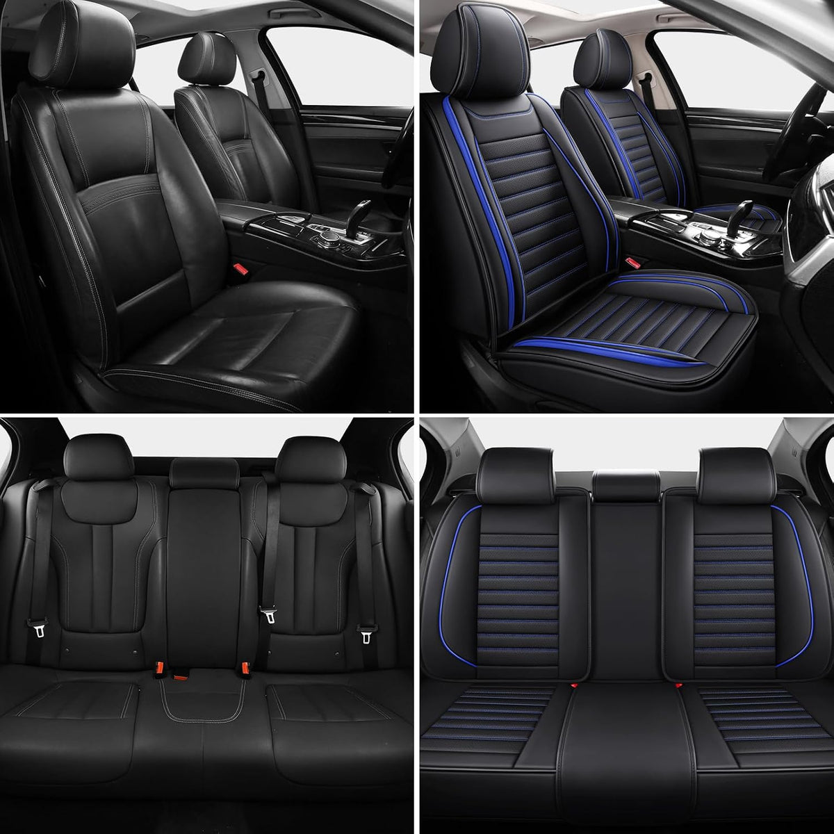 MINGBRON Leather Car Seat Covers,Car Seat Protector Waterproof,Seat Covers Full Set, Car Seat Protectors 5 Seats,Automotive Seat Covers Fit Most Cars Wine Red