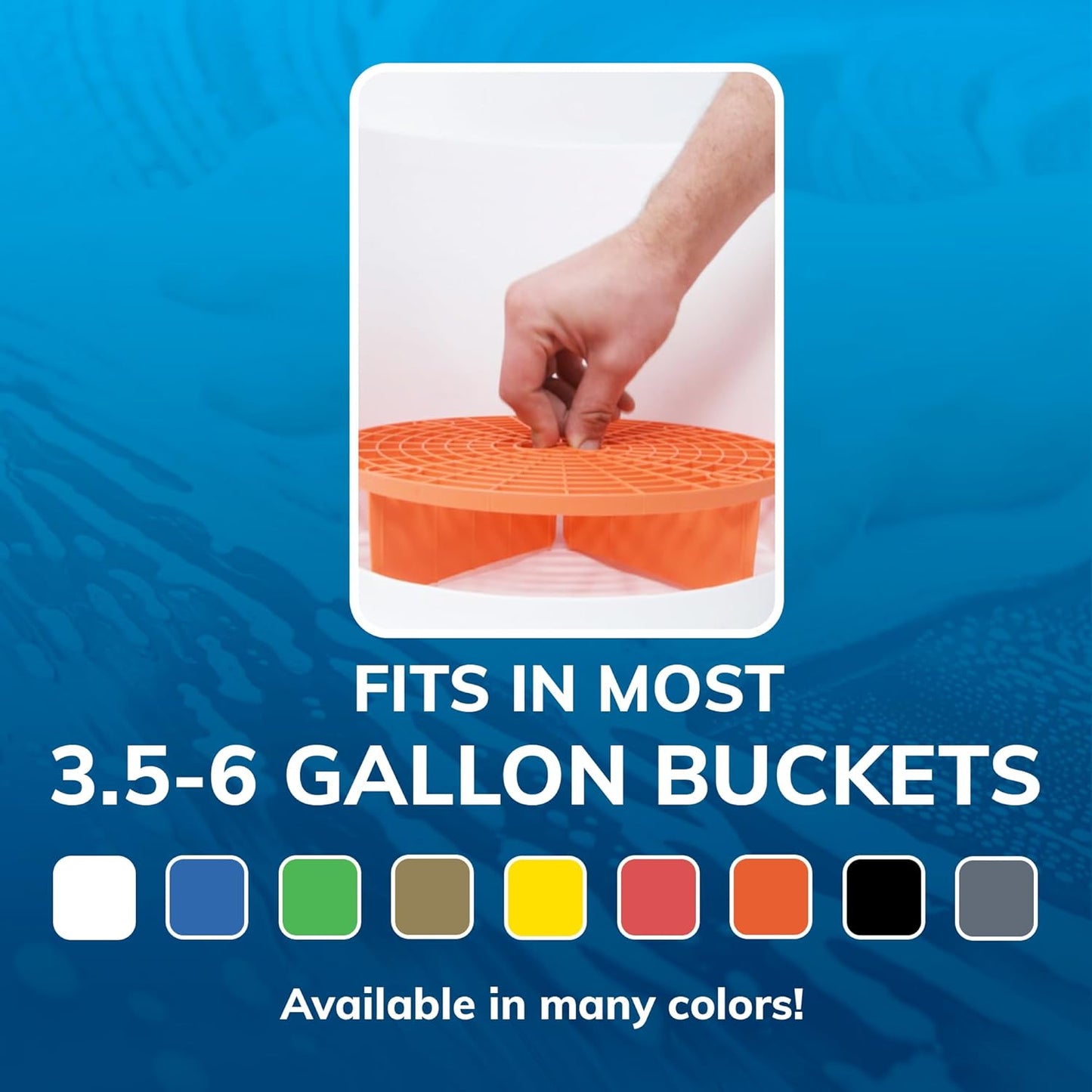 Grit Guard The Original Black Bucket Insert - 10" Diameter Car Wash Bucket for Car Washing, Detailing Compatible with 3.5, 4, 5 and 6 Gallon Buckets - Made in the USA