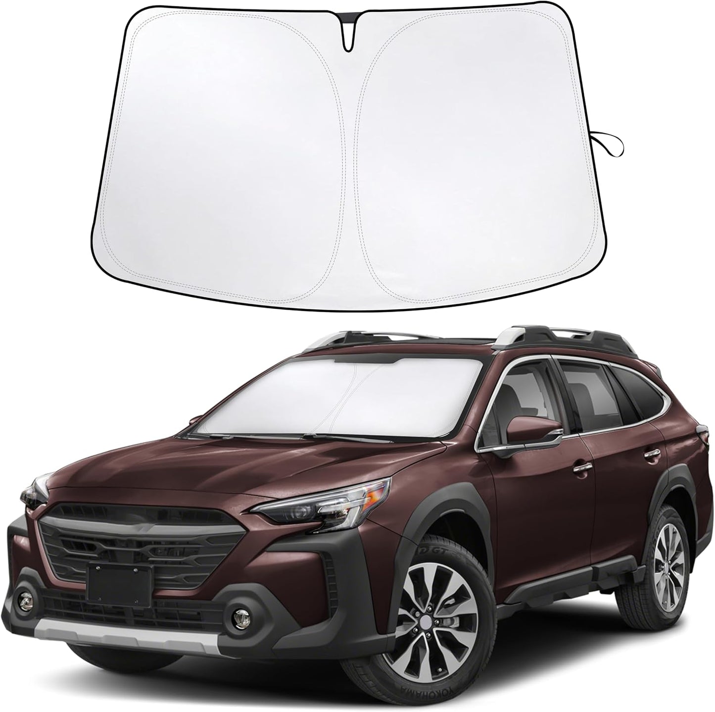 EcoNour Car Windshield Sun Shade | 2025 Upgraded Innovative No-Light-Pass Technology for Maximum Coverage | Foldable Sun Shade Keeps Your Vehicle Cool | Must-Have Car Accessories | Small (59" x 29") - Colors H