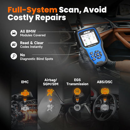 ANCEL BM700 PRO Fit for BMW Scanner - Battery Registration Tool, Code Reader for BMW/Mini/RR, Advanced OBD2 Scanner Auto V-I-N, Full System Diagnostic for BMW Scan Tool with All Reset Services (Blue)