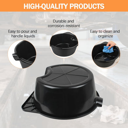 2 Gallon (8L) Portable Oil Drain Pan, Heavy-Duty Motor Oil Drip Catcher Pan for Automotive, Lawn Mower, ATV Oil Change （1 Pcs）