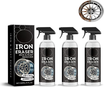 Iron Eraser Rust Remover Spray, 2026 New Professional Automotive Surface Metal Cleaner for Car Wheels and Paint, Fast Acting Rust and Brake Dust Remover (1 pcs, 4 Fl Oz)