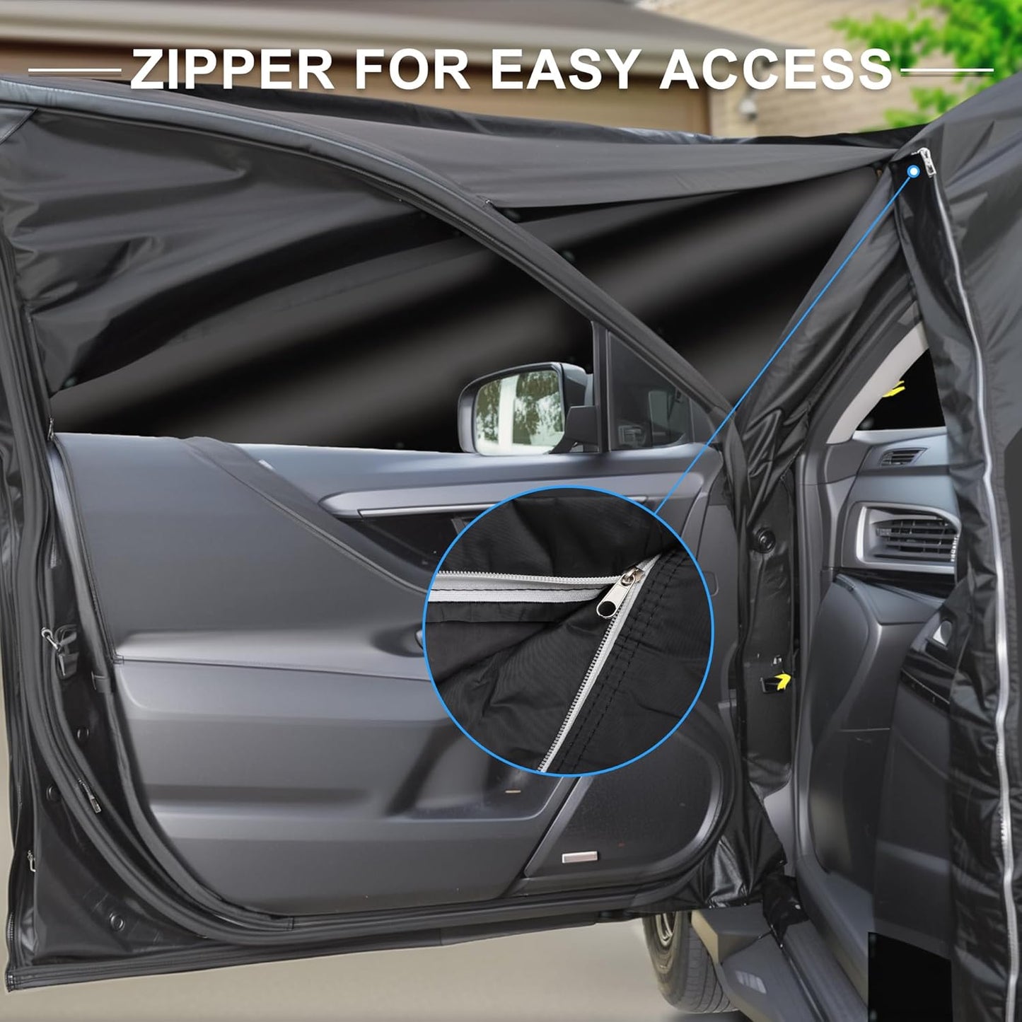 X AUTOHAUX Car Cover for Honda Civic Sedan/Coupe 210D-PU Outdoor Full Car Cover All Weather with Door Zipper for Waterproof Windproof Sun Rain Snow Protection