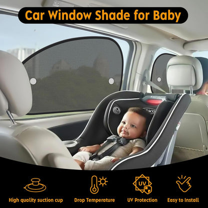 2026 New Upgrade Car Window Shades for Side Window 25"X15"(2 Pack),Car Window Shade for Baby Suction Cup,Sun Shade Side Window Can Blocks 99.98% UVR