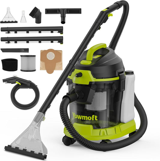 Extractor Vacuum Car Detailing, 4 Gallon Car shampooer Interior Cleaner, 5.5 Peak HP Wet Dry Upholstery Shampoo Vacuum Cleaner, 3 in 1 Carpet Extractor for Home/Shop (YDWM4-S)