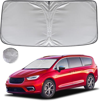 KAYZT Windshield Sun Shade for 2019-2025 2026 Chevy Silverado 1500 /GMC Sierra 1500 2500HD 3500HD Foldable Sunshade Front Window Custom Fit Car Accessories - Colors C