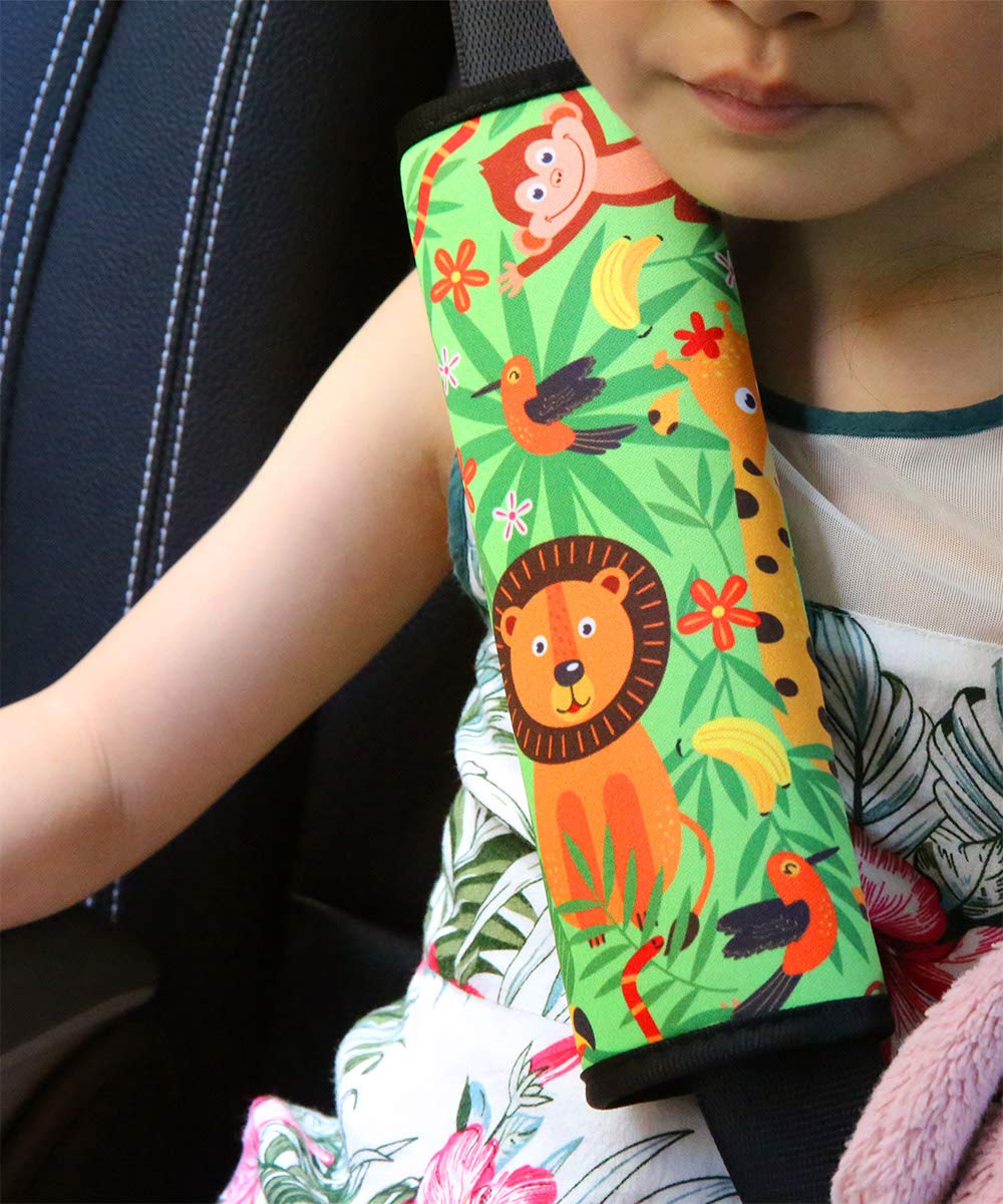 YR Seat Belt Cover for Kids, Soft Comfort Seat Belt Cushion for Children, Cute Cartoon Pattern Car Seat Belt Pads Cover for Girls and Boys, 1 Pack (Cartoon Spider)