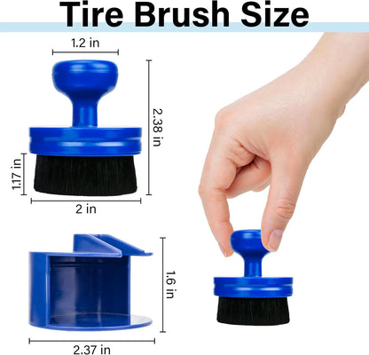 Tire Shine Applicator Brush, Tire Shine Brushes, Tire Dressing Brush Applicator with Seal Cover, Tire Brush for Car Detailing, Tire Gel Applicator, High Density Detail Factory Tire Brush (Black)