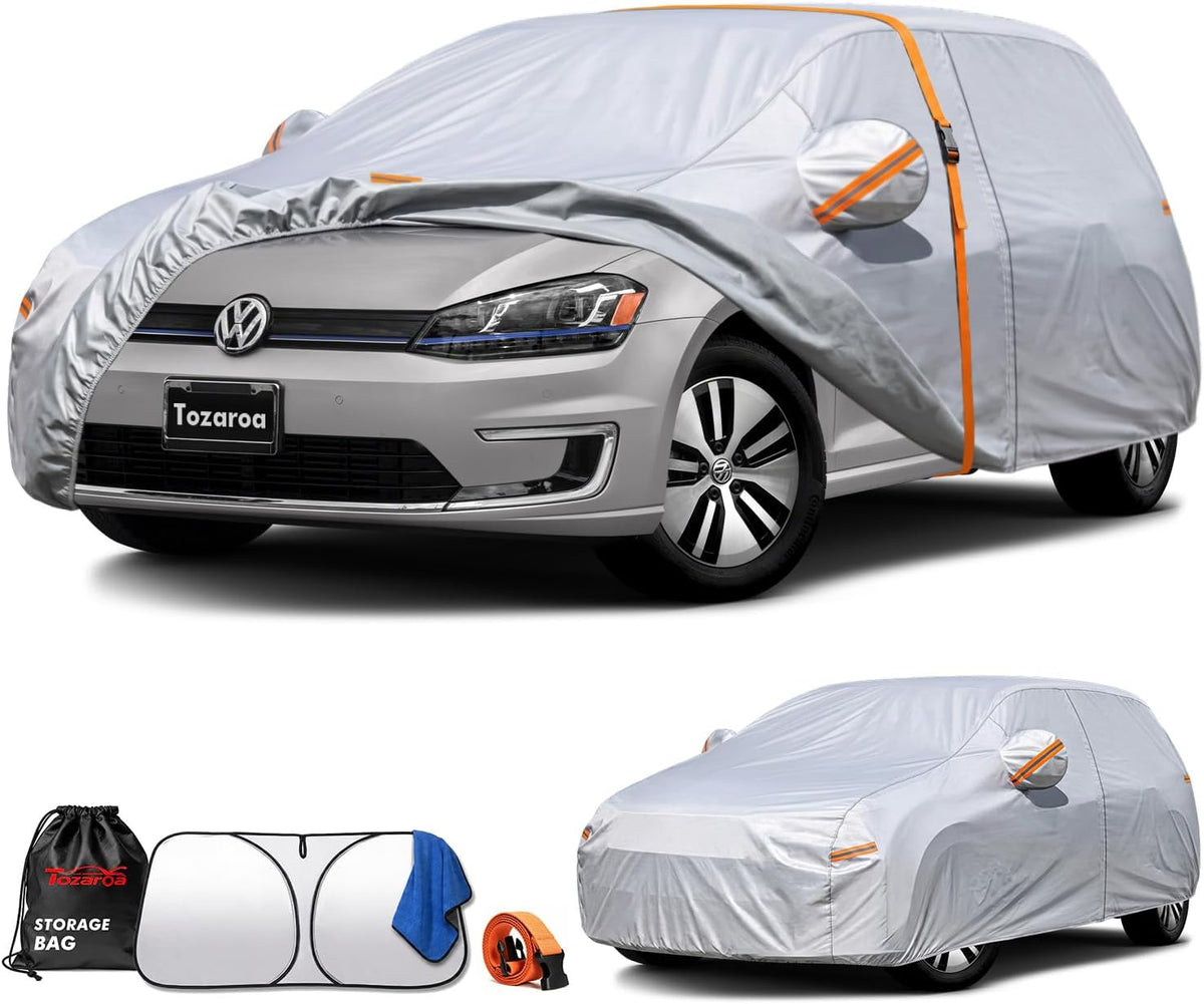 Car Cover Waterproof All-Weather,Heavy-Duty Outdoor Full Exterior Automobiles Sedan/Coupe (Length 186-193 inch) with Windshield Sun Shade Universal Fit Toyota Camry, Tesla Model 3, Accord etc