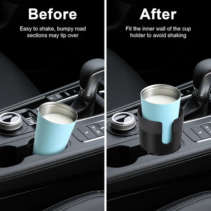 Car Cup Holder Expander, Large Cup Holder Extender for Car | Water bottle Holder Adapter with Adjustable Base Fits Yeti, Hydro Flask 24/32oz, Big Water Bottles in 3"-3.9", Black