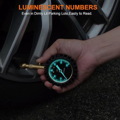 Tire Pressure Gauge,60 PSI Tire Gauges for Tire Pressure 2" Glowing Dial Air Pressure Gauge for Tires,Car Gifts Car Stuff for Men,Car Guys.