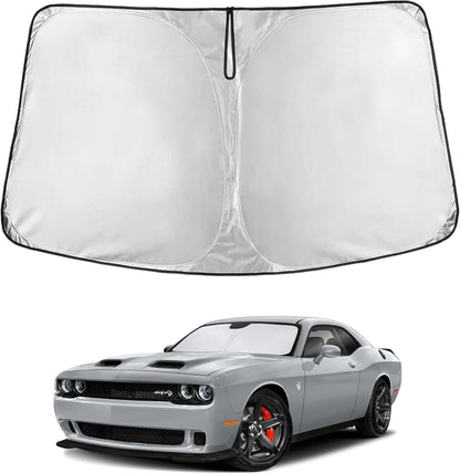 EcoNour Car Windshield Sun Shade | 2025 Upgraded Innovative No-Light-Pass Technology for Maximum Coverage | Foldable Sun Shade Keeps Your Vehicle Cool | Must-Have Car Accessories | Small (59" x 29") - Colors J