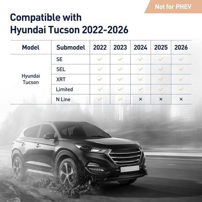 Floor Mats & Cargo Liner for 2022-2025 2026 Hyundai Tucson (Gas Models Only).All-Weather TPE Floor Liners Full Set,Custom Fit for SE SEL Limited XRT,Not for Hybrid or PHEV