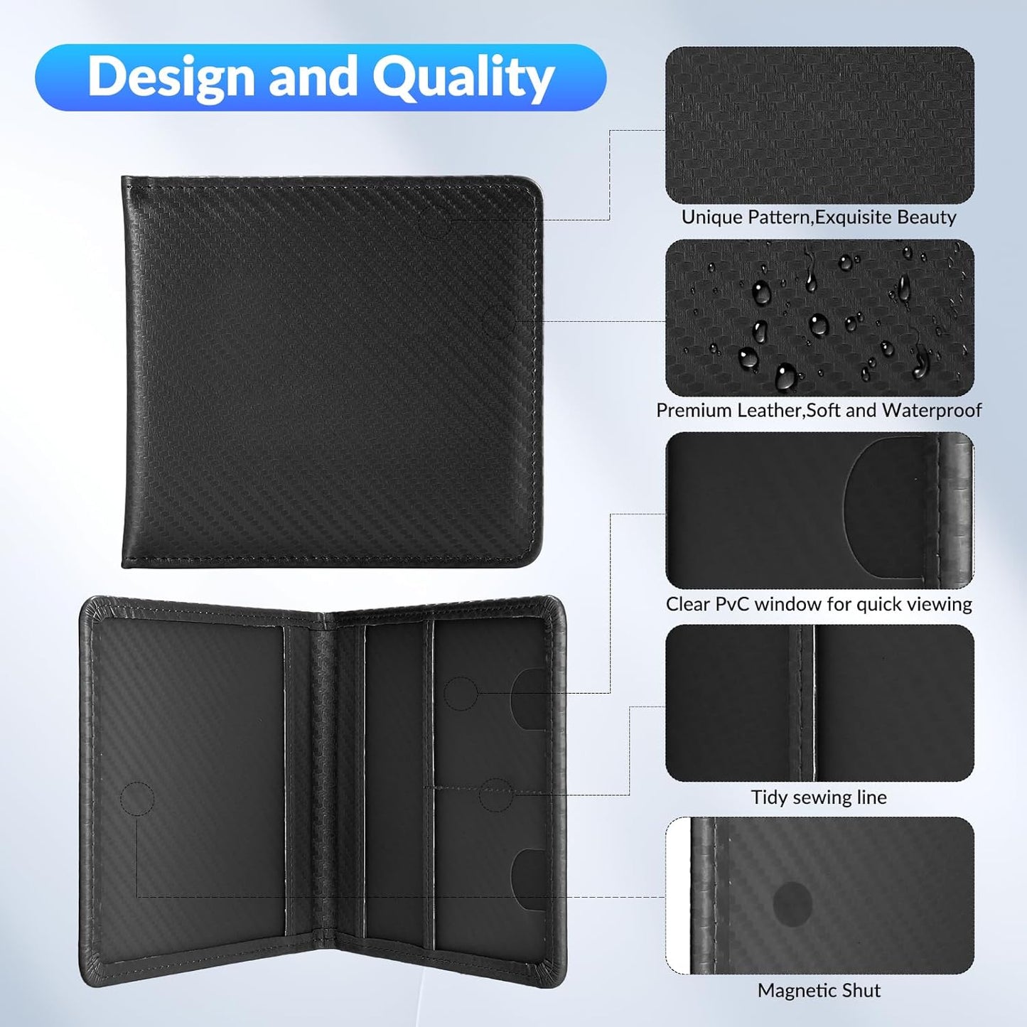 Car Registration and Insurance Card Holder，Vehicle Glove Box Car Organizer，Accessories Case for Storing Driving Licences, Cards, Documents