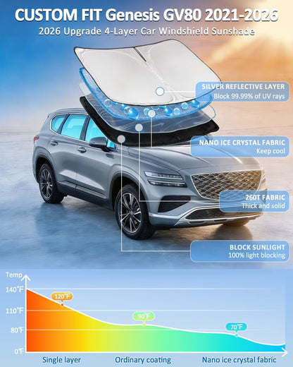 for Toyota Tacoma 2016-2023 2024 2025 2026 Sun Shade Sunshade Windshield Cover - 4 Layers Front Window Shade Custom Fit Tacoma 2Dr 4Dr Pickup Sun Visor 240T Shade Blocks UV Rays Car Accessories - Colors A