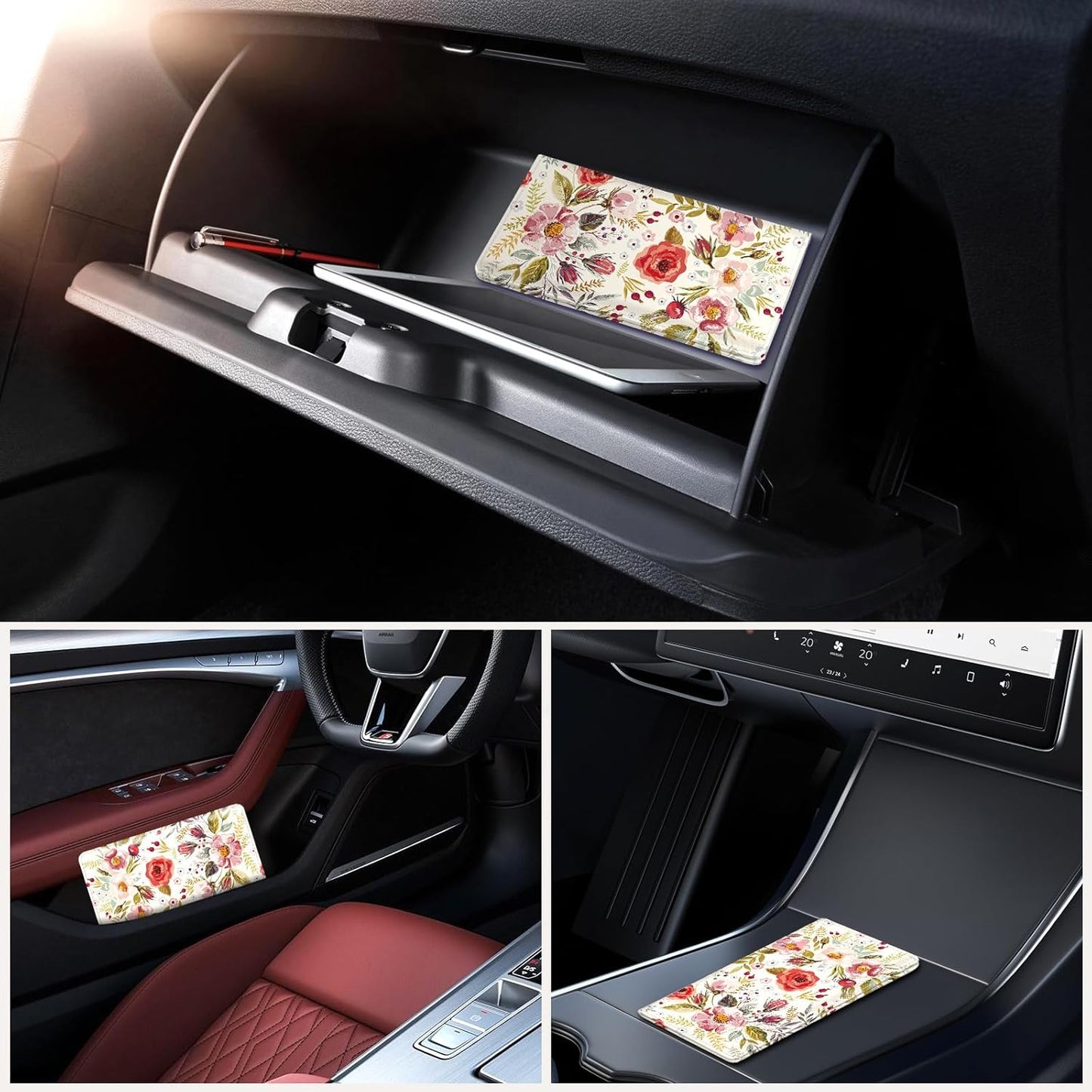 Car Registration and Insurance Holder，Colour Patterns Men Women Car License Document Registration and Insurance Card Holder