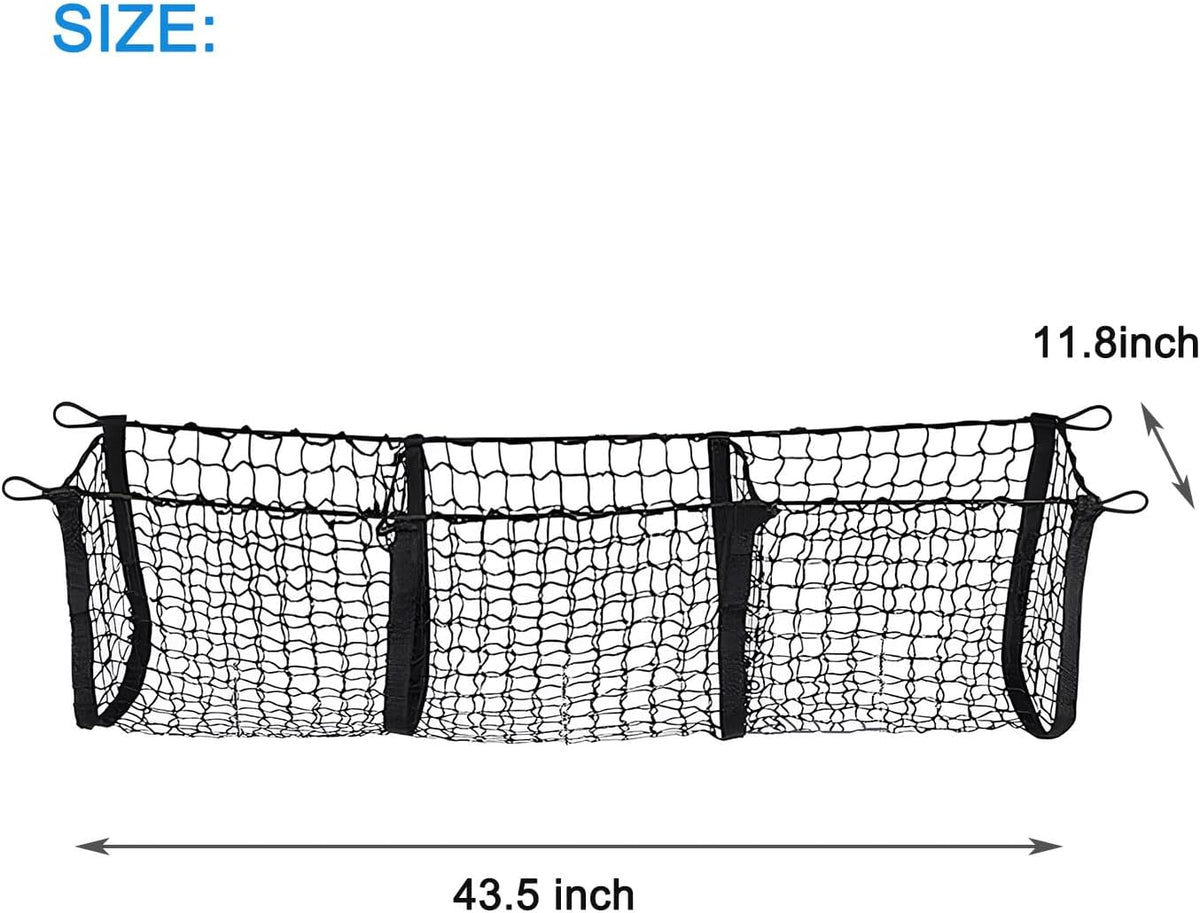 BAILALIBO Cargo Net Stretchable, Adjustable Elastic Trunk Mesh Nets with Metal Hook Universal for SUV, Jeep, Trucks, Car Exterior Accessories for Secure Storage (35.4x15.8 inch)