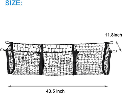 BAILALIBO Cargo Net Stretchable, Adjustable Elastic Trunk Mesh Nets with Metal Hook Universal for SUV, Jeep, Trucks, Car Exterior Accessories for Secure Storage (35.4x15.8 inch)