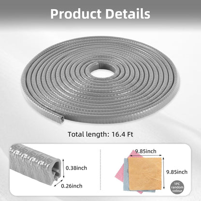 SINGARO 33Ft (10M) Car Door Edge Guard, No Glue Car Door Entry Guard Protective Strip, Rubber Edge Trim Car Door Protector, Applicable to Car, Truck, SUV and ATV, Car Exterior Accessories（Black）