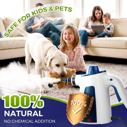 Handheld Steam Cleaner, 230°F Pressurized Steamer with No Water Spitting & Continuous Steam, 350ML Chemical-Free Deep Cleaning for Grease & Grime, 12 Accessories for Grout, Bathroom, Kitchen & Car